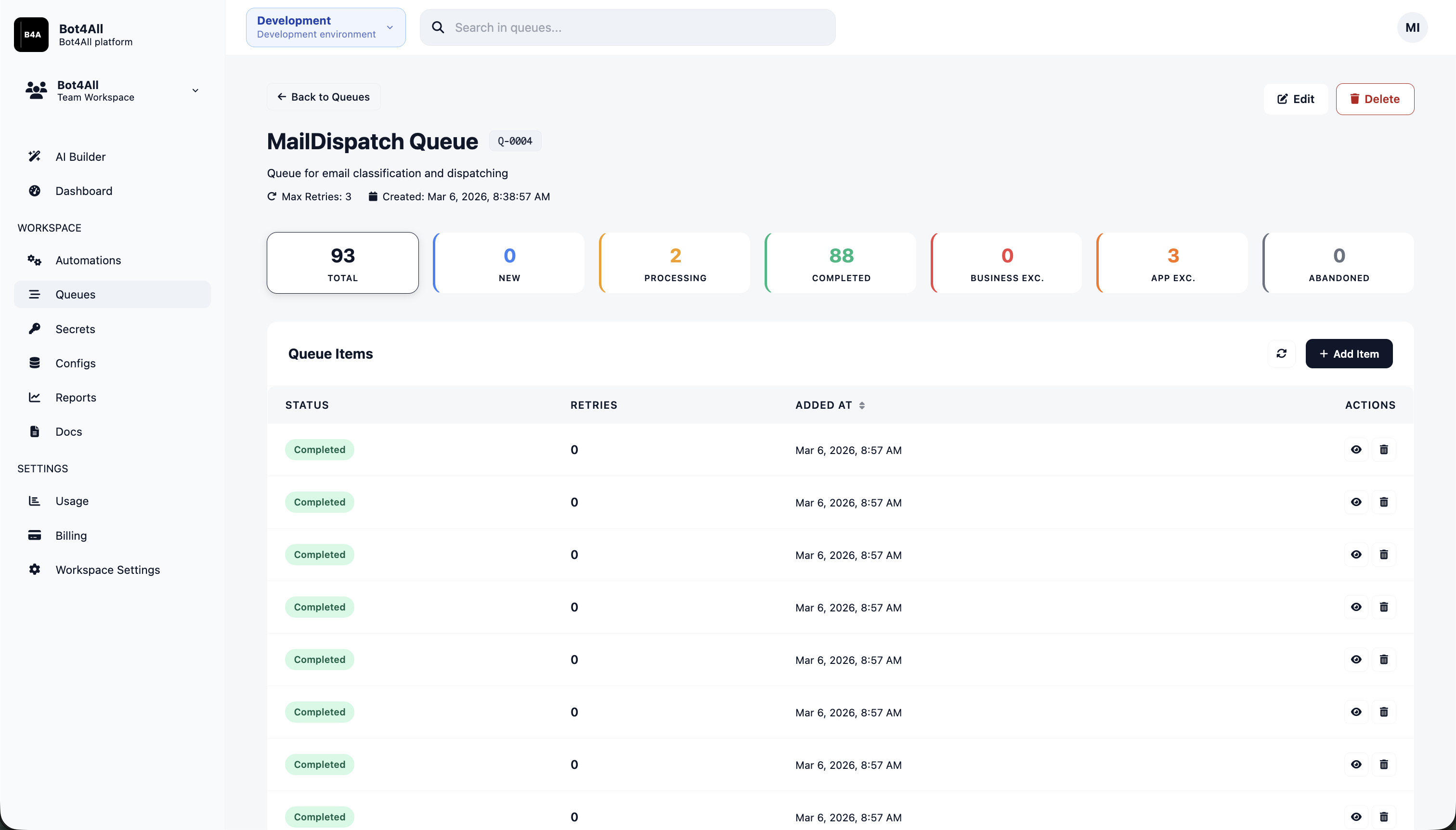 Queue Overview